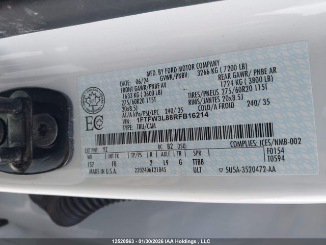 1FTFW3L88RFB16214 Ford F-150 Xlt