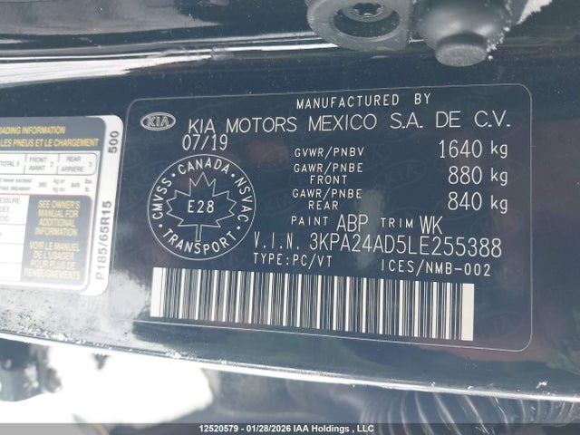 3KPA24AD5LE255388 KIA Rio Ex/lx+