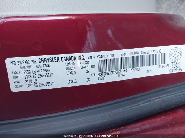 2C4RDGBG7ER372866 Dodge Grand Caravan Se