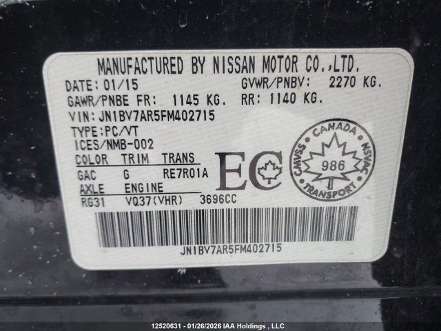 JN1BV7AR5FM402715 Infiniti Q50 Premium/sport