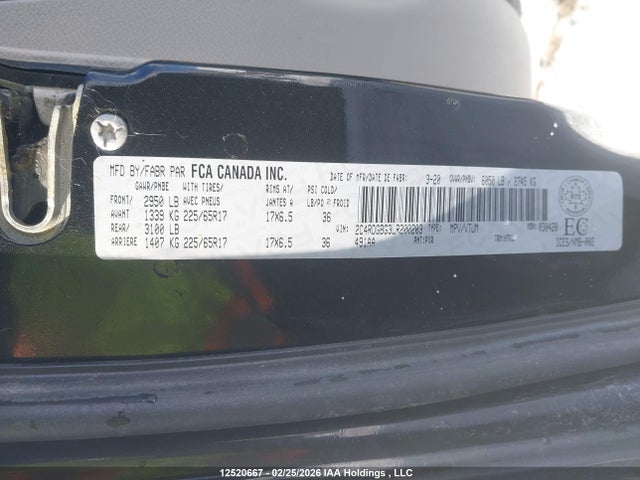 Aukcja sprzedaży 2020 Dodge Grand Caravan Sxt, vin: 2C4RDGBG3LR200203, numer aukcji: 12520667