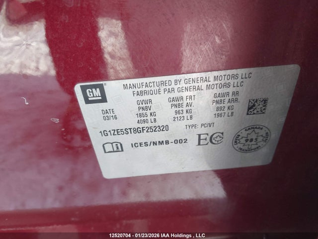 1G1ZE5ST8GF252320 Chevrolet Malibu