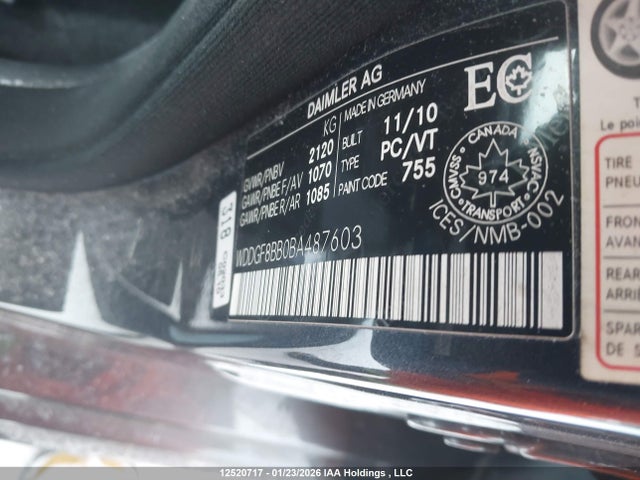 12520717 :رقم المزاد ، WDDGF8BB0BA487603 vin ، 2011 Mercedes-benz C 300 4matic مزاد بيع