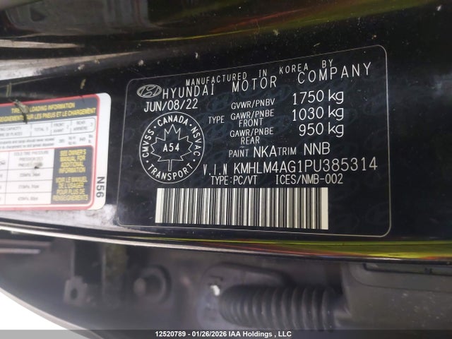 KMHLM4AG1PU385314 Hyundai Elantra Preferred Ivt With Tech Package