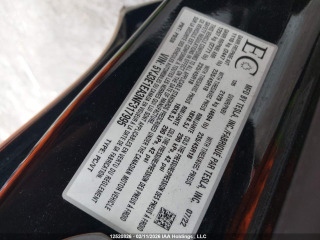 Aukcja sprzedaży 2022 Tesla Model 3 Rwd/standard Range, vin: 5YJ3E1EA3NF317995, numer aukcji: 12520826