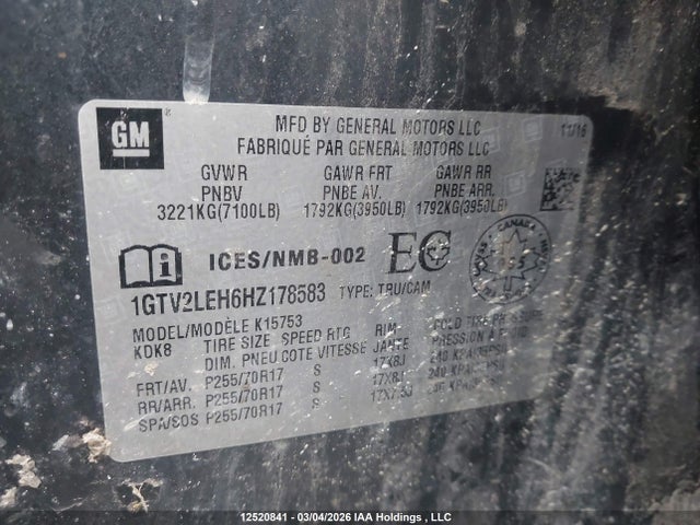 1GTV2LEH6HZ178583 GMC SIERRA 1500