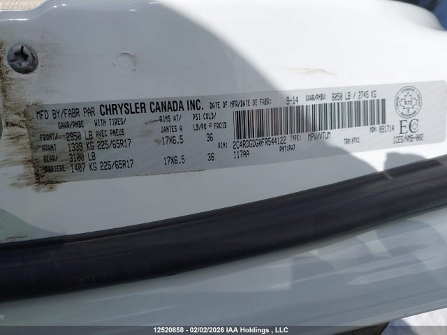 2C4RDGDG0FR544122 Dodge Grand Caravan