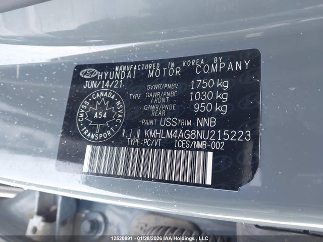 2022 Hyundai Elantra მანქანა იყიდება აუქციონზე, vin: KMHLM4AG8NU215223, აუქციონის ნომერი: 12520891