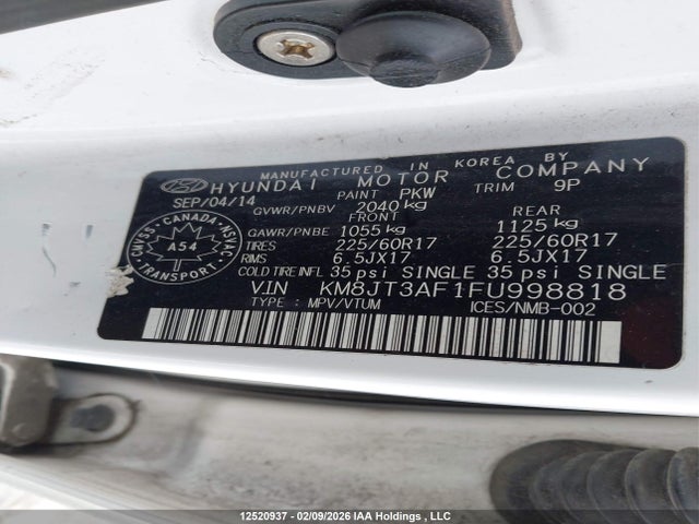 KM8JT3AF1FU998818 Hyundai Tucson Gl