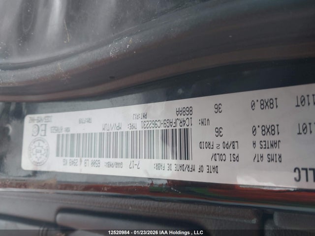1C4RJFAG9HC962231 Jeep Grand Cherokee