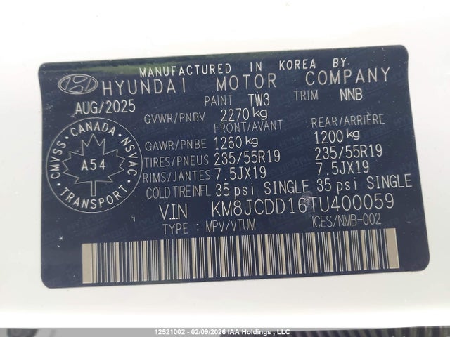 KM8JCDD16TU400059 Hyundai Tucson Hybrid N-line