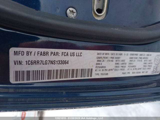 1C6RR7LG7NS133064 Dodge RAM 1500