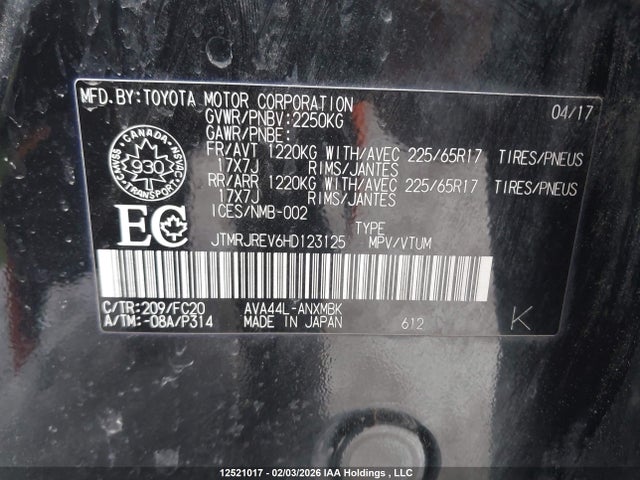 JTMRJREV6HD123125 Toyota RAV4