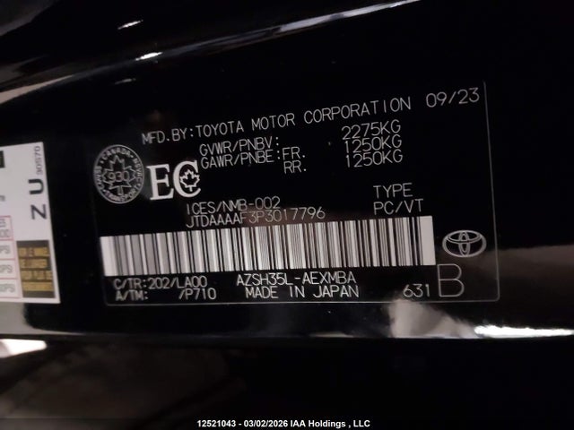Aukcja sprzedaży 2023 Toyota Crown Xle/limited, vin: JTDAAAAF3P3017796, numer aukcji: 12521043
