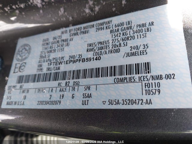 Ford F-150 Xlt 2023 1FTEW1EP9PFB59140 Image 18