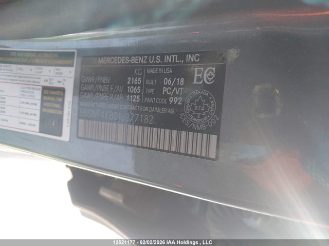 55SWF4KB0JU277182 Mercedes-Benz C 300 4matic