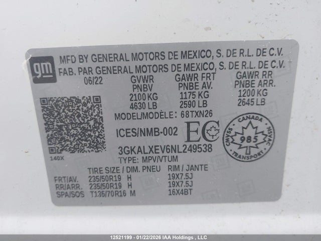 3GKALXEV6NL249538 GMC Terrain Denali