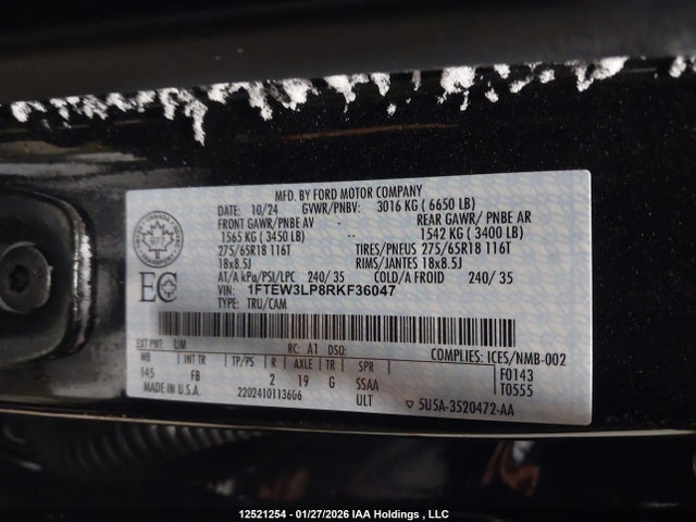 Ford F150 Xlt 2024 1FTEW3LP8RKF36047 Image 9