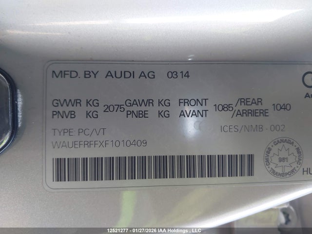 WAUEFRFFXF1010409 Audi A3