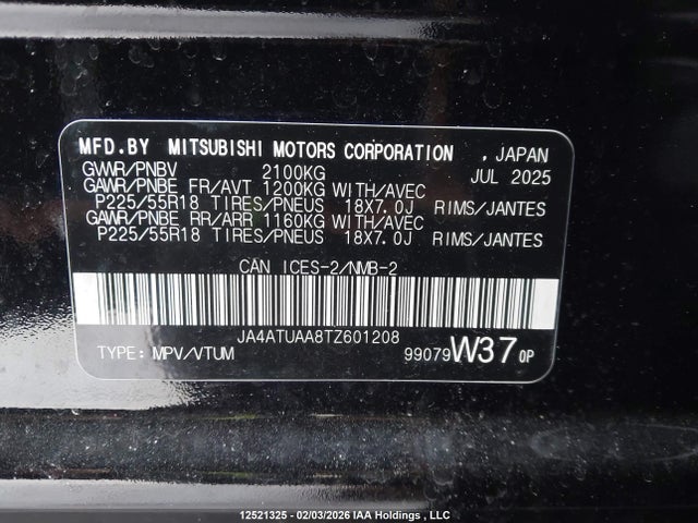 Mitsubishi Eclipse Cross Es 2026 JA4ATUAA8TZ601208 Image 9