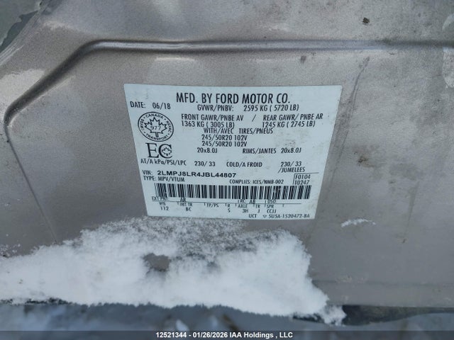 Lincoln Mkx Reserve 2018 2LMPJ8LR4JBL44807 Image 9