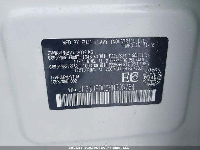 JF2SJEDC0HH505784 Subaru Forester 2.5i Premium