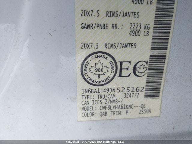1N6BA1F49JN525162 Nissan Titan Xd Sl/pro-4x/plat Reserve