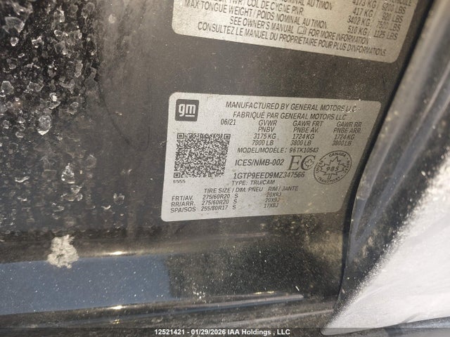 1GTP9EED9MZ347566 GMC Sierra 1500 At4