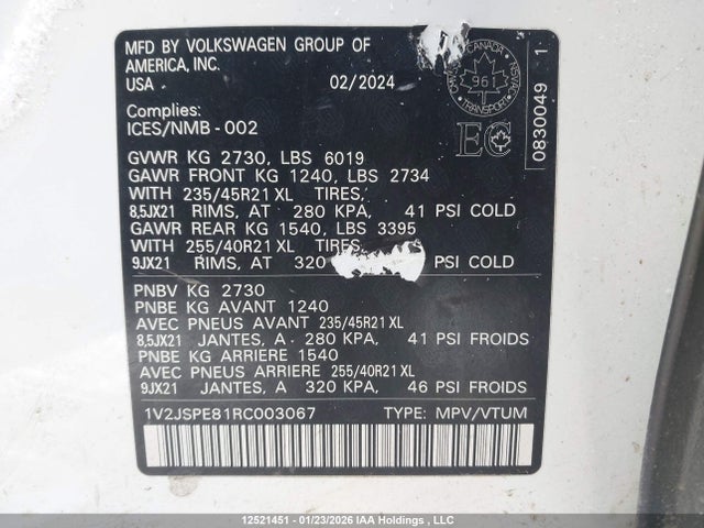 1V2JSPE81RC003067 Volkswagen ID.4 PRO S