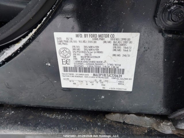 MAJ3P1RE5JC220639 Ford Ecosport