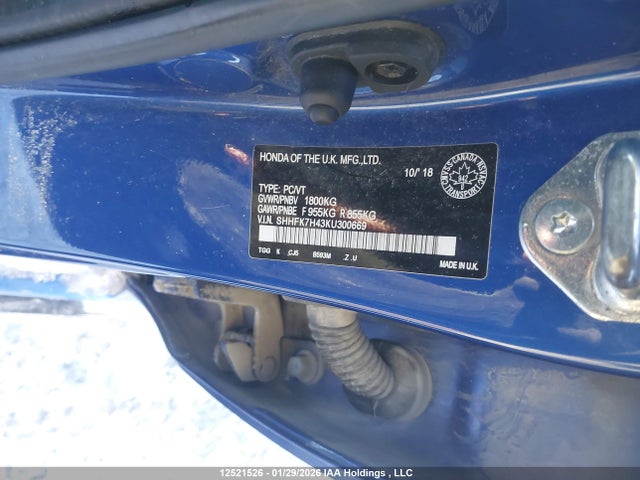 SHHFK7H43KU300669 Honda Civic Sport