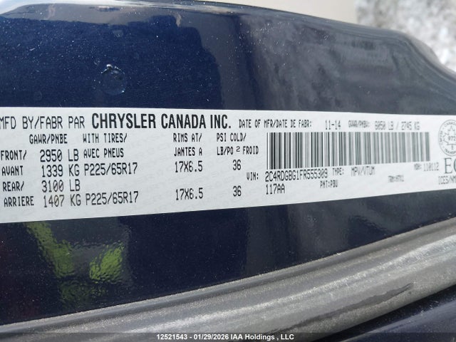 2C4RDGBG1FR555309 Dodge Grand Caravan Se
