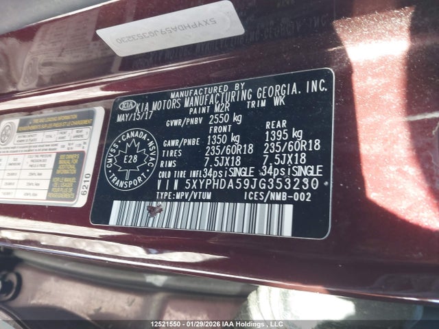 KIA SORENTO EX 2018 5XYPHDA59JG353230 Image 9