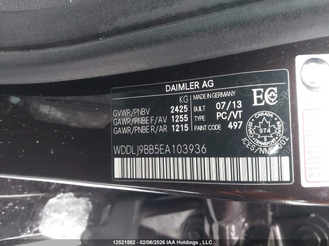 Aukcja sprzedaży 2014 Mercedes-benz Cls 550, vin: WDDLJ9BB5EA103936, numer aukcji: 12521562