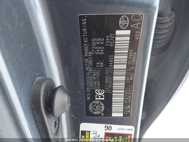 2T1BURHE7JC094855 Toyota Corolla