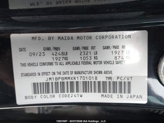 JM1BPBMMXR1701018 Mazda 3 Premium