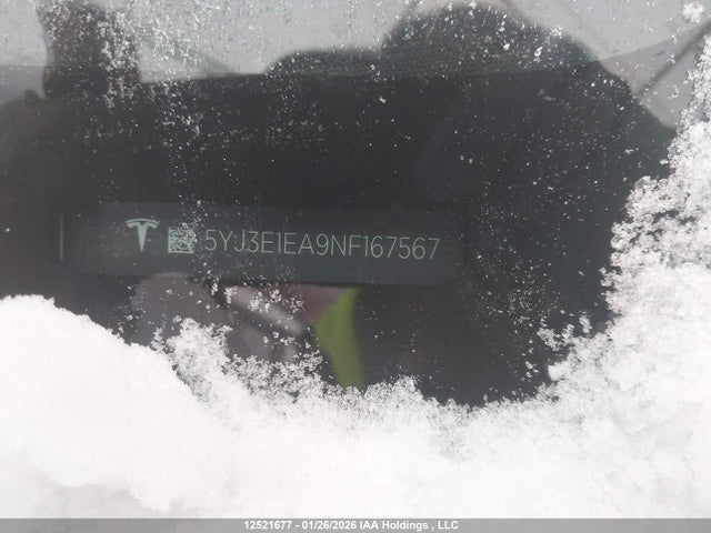 5YJ3E1EA9NF167567 Tesla MODEL 3
