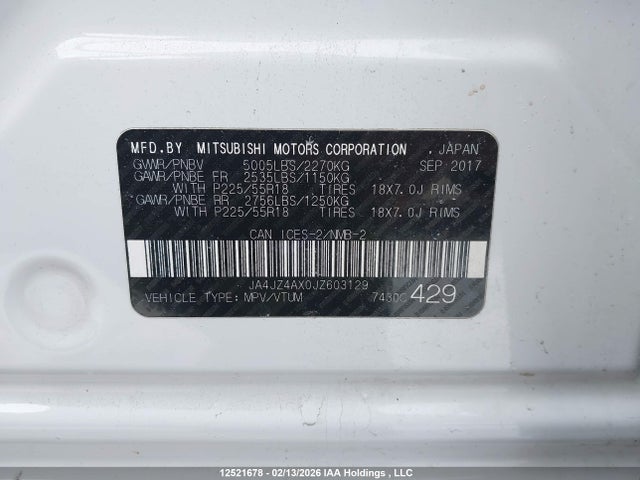 JA4JZ4AX0JZ603129 Mitsubishi Outlander