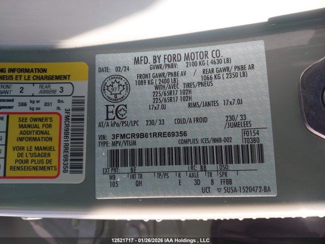 3FMCR9B61RRE69356 Ford Bronco Sport Big Bend