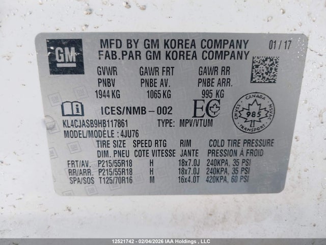 KL4CJASB9HB117861 Buick Encore Preferred
