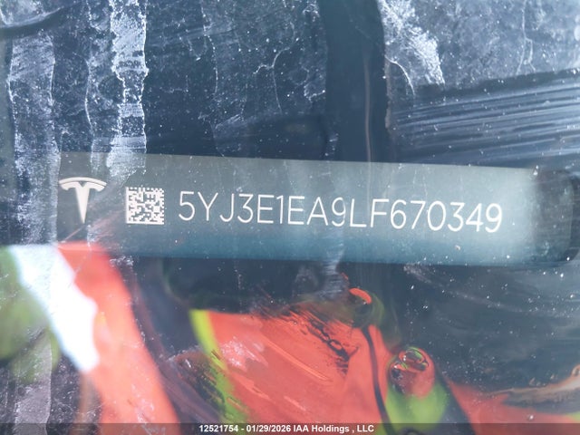 5YJ3E1EA9LF670349 Tesla Model 3 Standard Range Plus