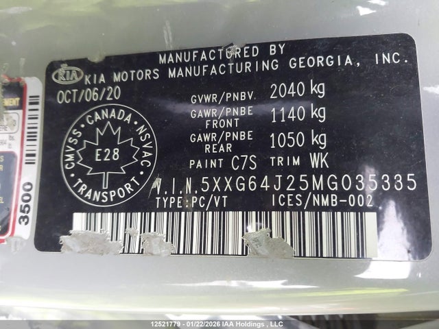 5XXG64J25MG035335 KIA K5 Gt-line