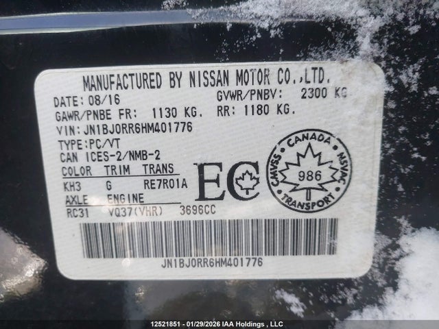 JN1BJ0RR6HM401776 Infiniti QX50