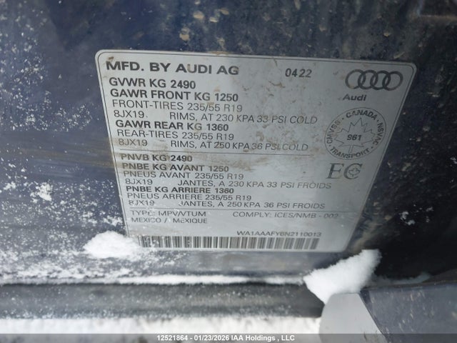 WA1AAAFY6N2110013 Audi Q5 45 Komfort