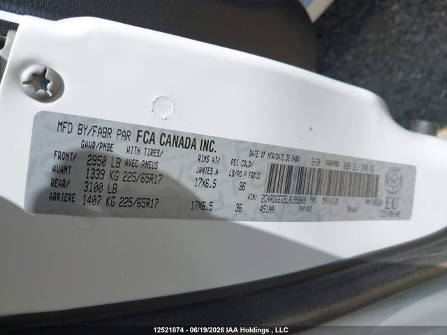 Aukcja sprzedaży 2020 Dodge Grand Caravan Gt, vin: 2C4RDGEG5LR199809, numer aukcji: 12521874