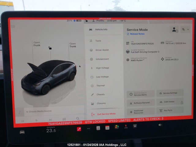 7SAYGAEE9NF576528 Tesla Model Y