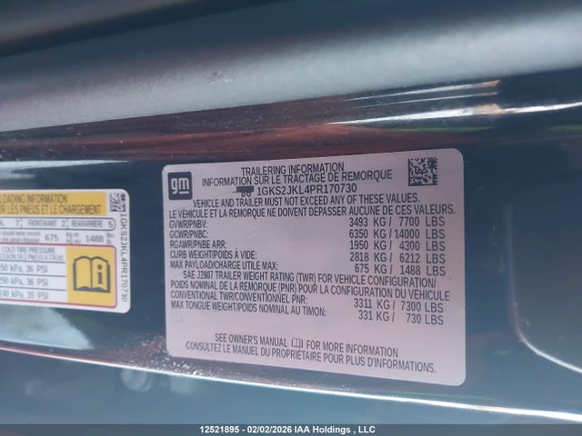 Aukcja sprzedaży 2023 Gmc Yukon Xl Denali Denali, vin: 1GKS2JKL4PR170730, numer aukcji: 12521895