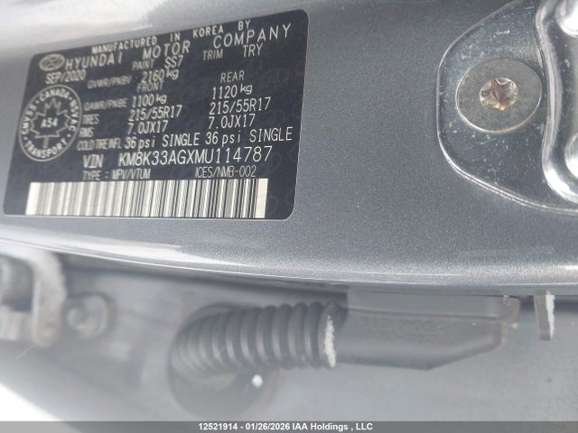 KM8K33AGXMU114787 Hyundai Kona Limited