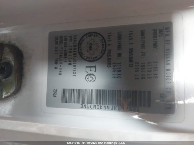 3N6CM0KN4JK697531 Nissan Nv200 2.5s/2.5sv