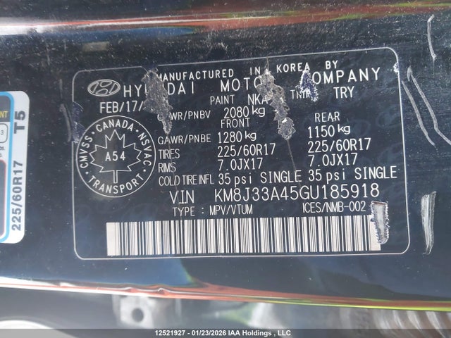 KM8J33A45GU185918 Hyundai Tucson Premium